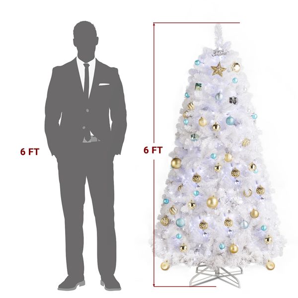 White Hanging-Branch Christmas Tree with Remote Lights