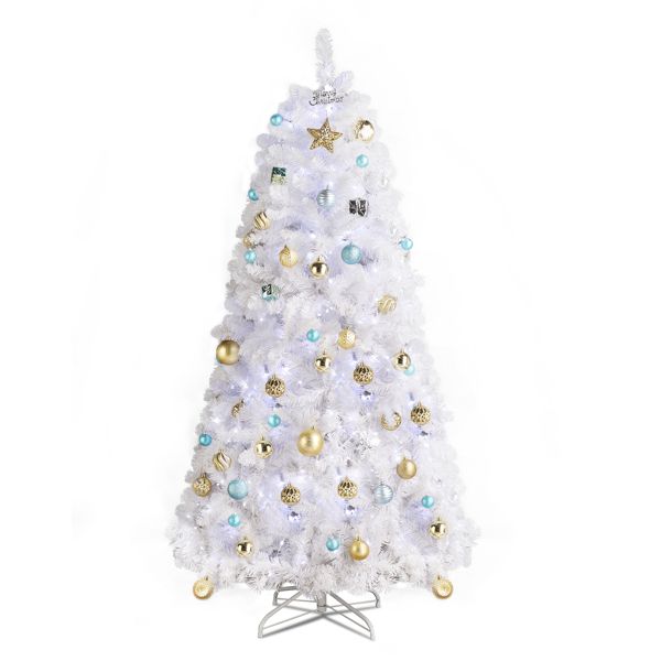 White Hanging-Branch Christmas Tree with Remote Lights
