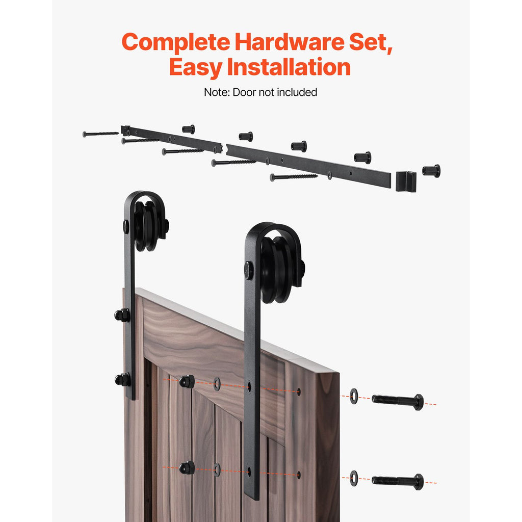 Modern Sliding Barn Door Hardware with J-Shape Rollers