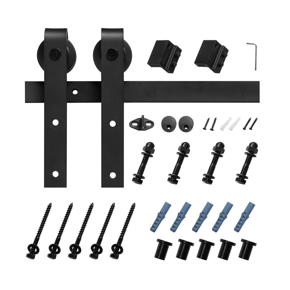Modern Sliding Barn Door Hardware with J-Shape Rollers