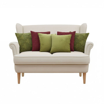 Olive Green and Deep Red Textured Pillow Cover Set
