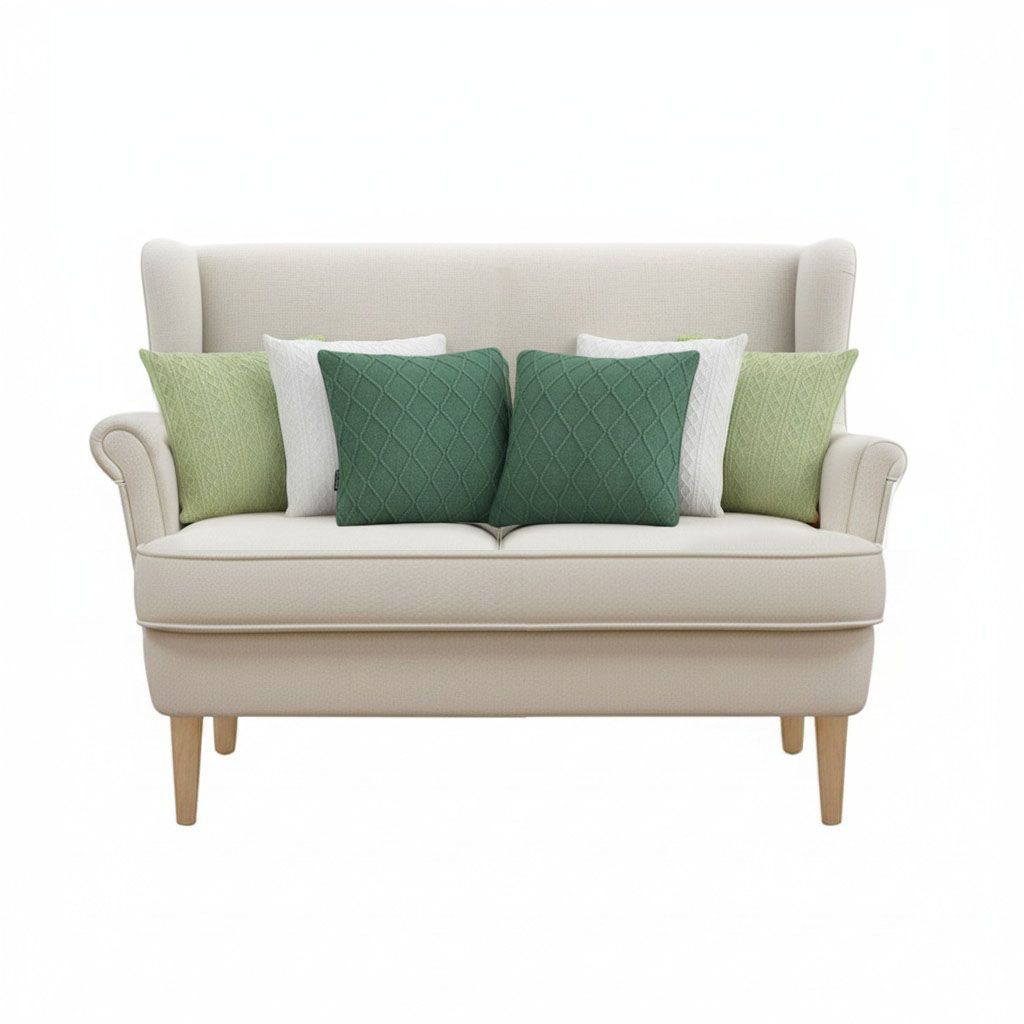 White and Forest Green Knit Pillow Cover Collection