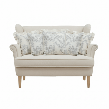 White and Gray Floral Ruffle Pillow Cover Set