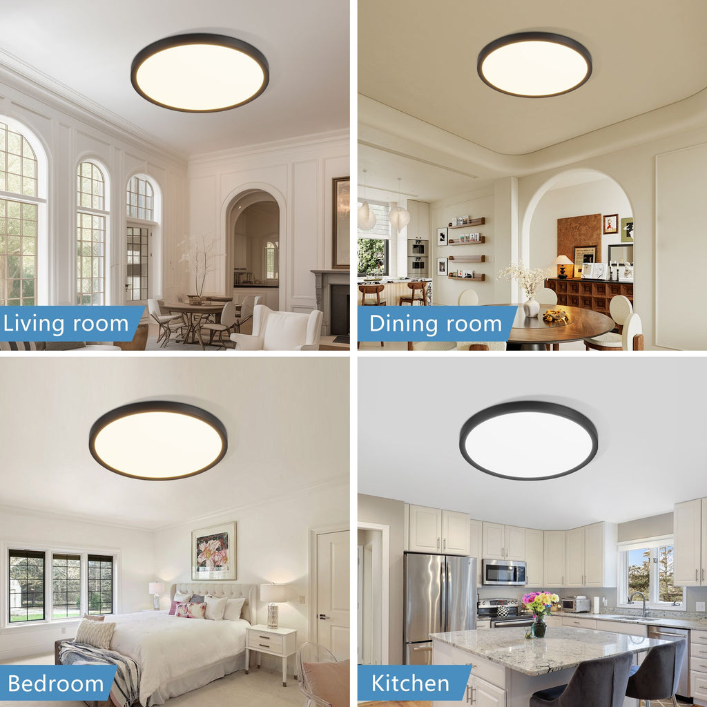 Ultra-Thin Dimmable LED Flush Mount Light Set
