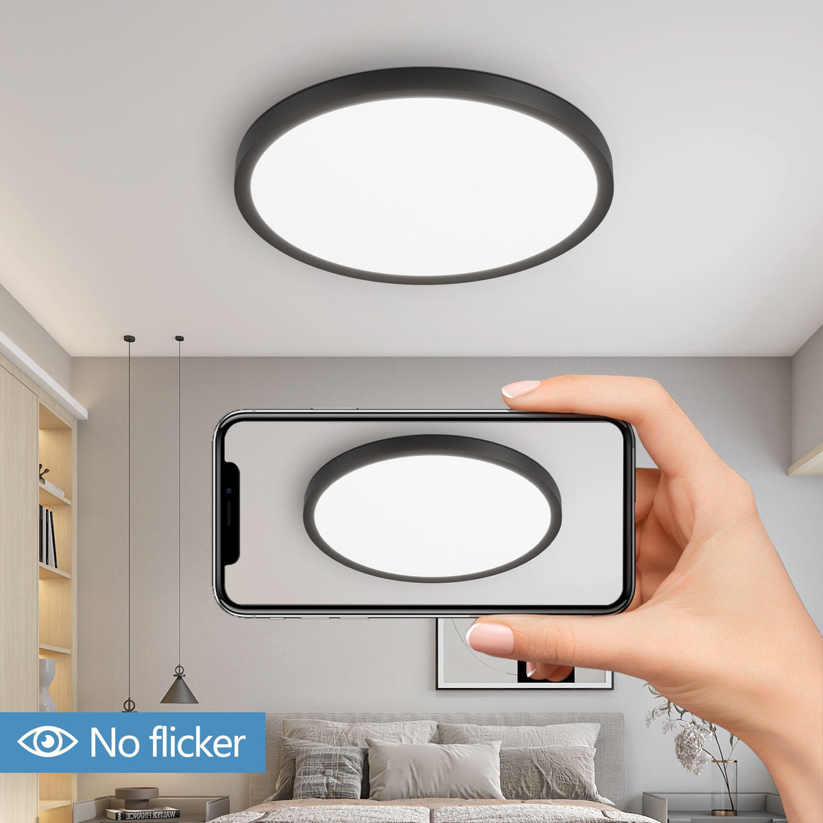 Ultra-Thin Dimmable LED Flush Mount Light Set