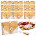 6Set Bridal Shower Favor Heart Cheese Board Cheese Knives Wood Mini Charcuterie Board Thank You Gift