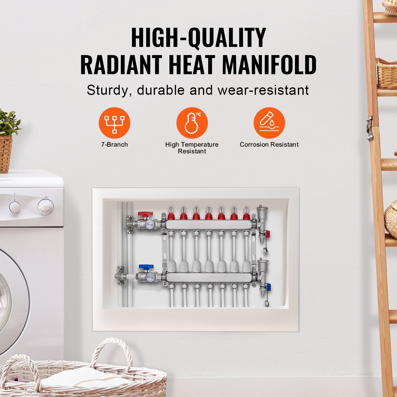 Radiant Floor Heating Manifold Kit with Flow