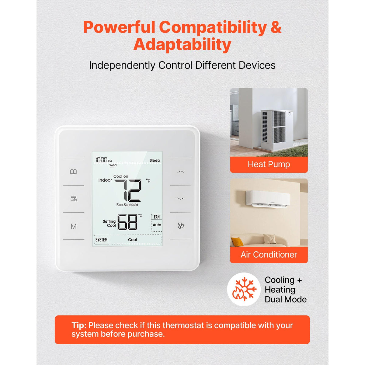 Programmable Thermostat with Backlit Display
