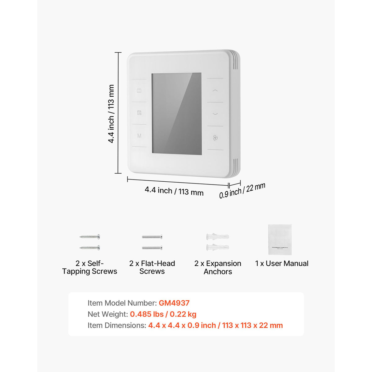 Programmable Thermostat with Backlit Display