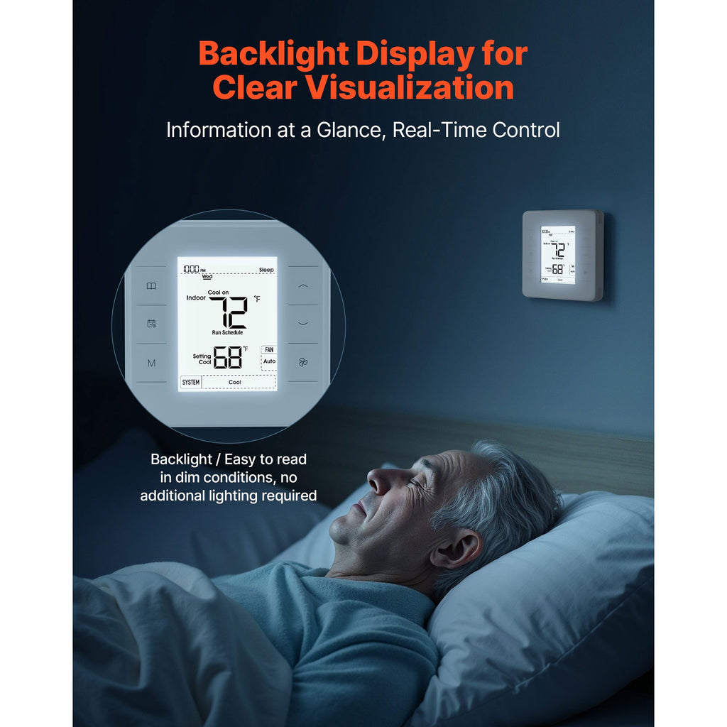 Programmable Thermostat with Backlit Display