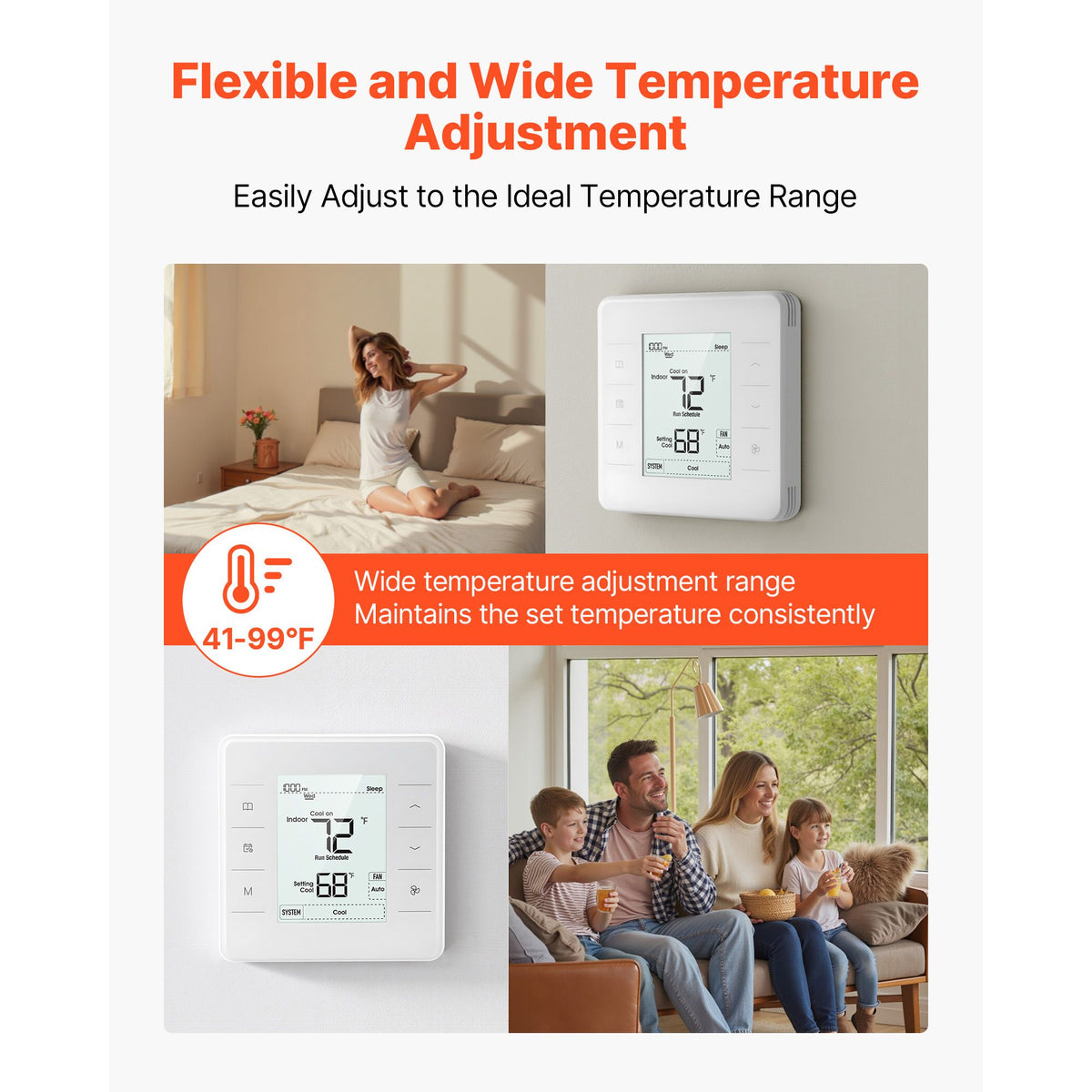 Programmable Thermostat with Backlit Display