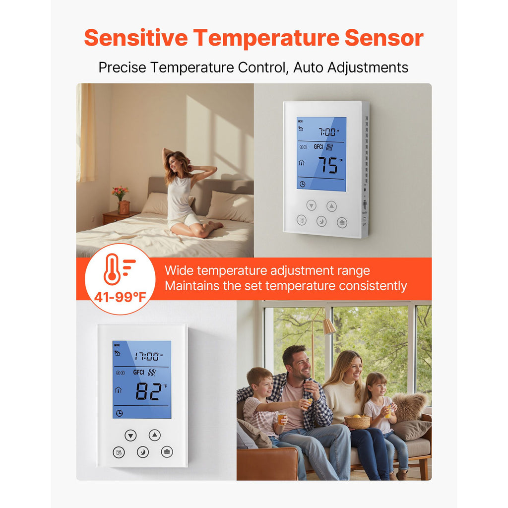 Seven-Day Programmable Thermostat with Backlit Display