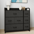 Seven-Drawer Black-Gray Dresser for Flexible Storage