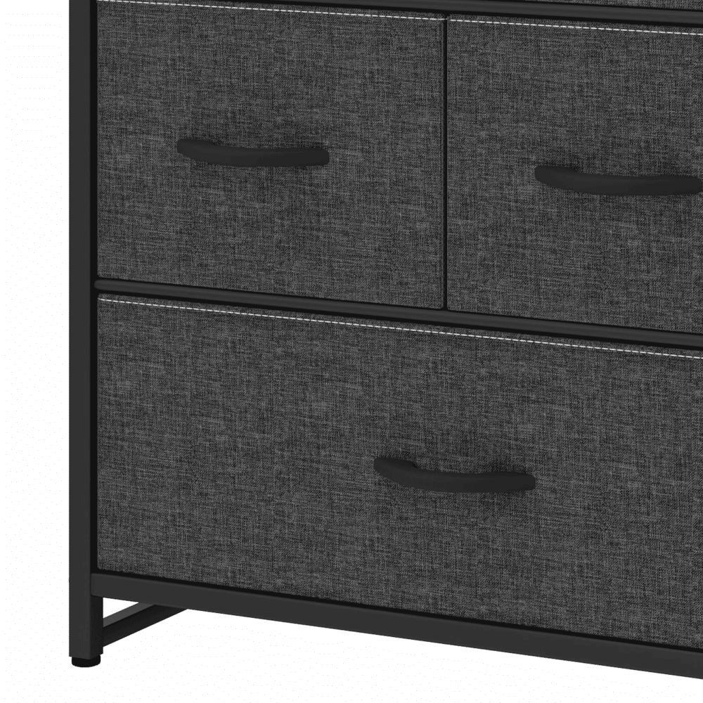 Seven-Drawer Black-Gray Dresser for Flexible Storage