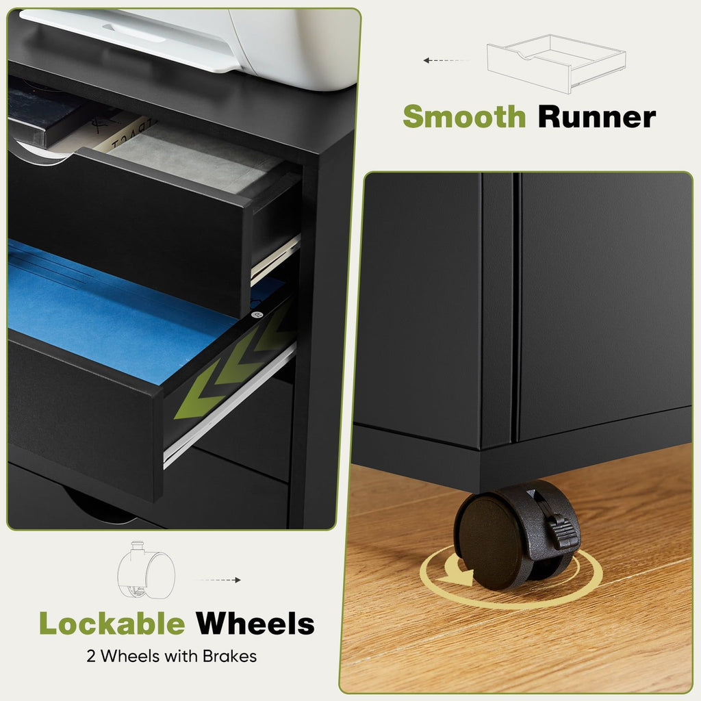 7 Drawer Storage Cabinet with Wheels for Home Office Organization