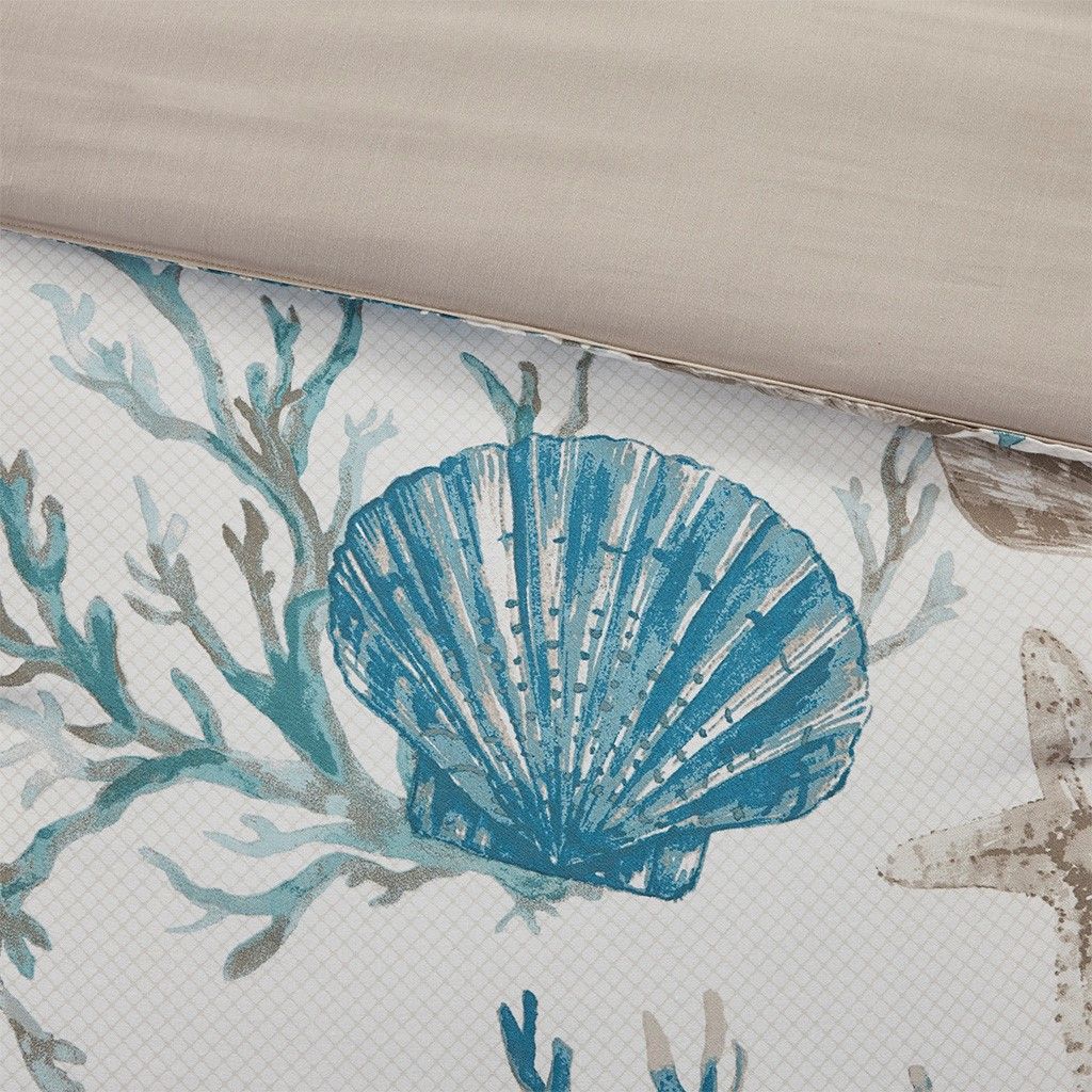 Aqua Coastal Seven-Piece Cal King Comforter Set