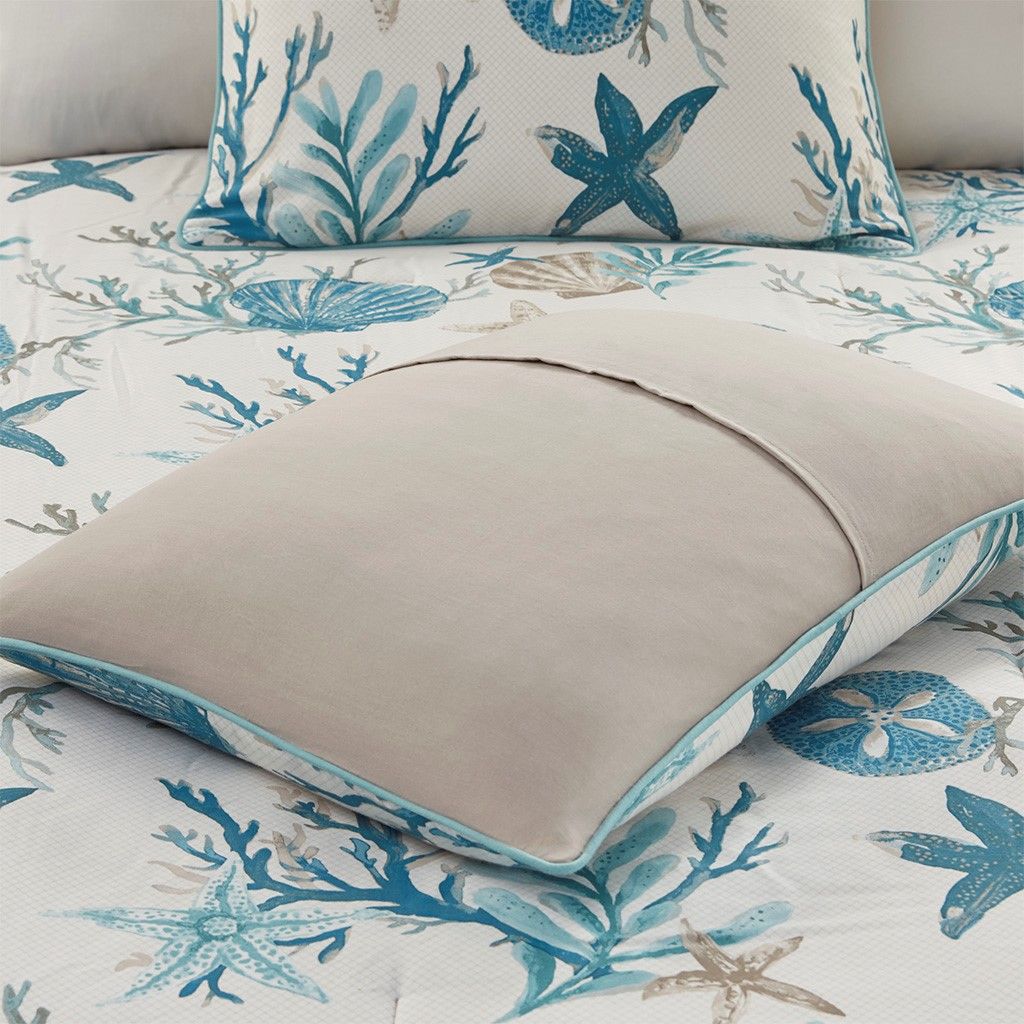 Aqua Coastal Seven-Piece Cal King Comforter Set
