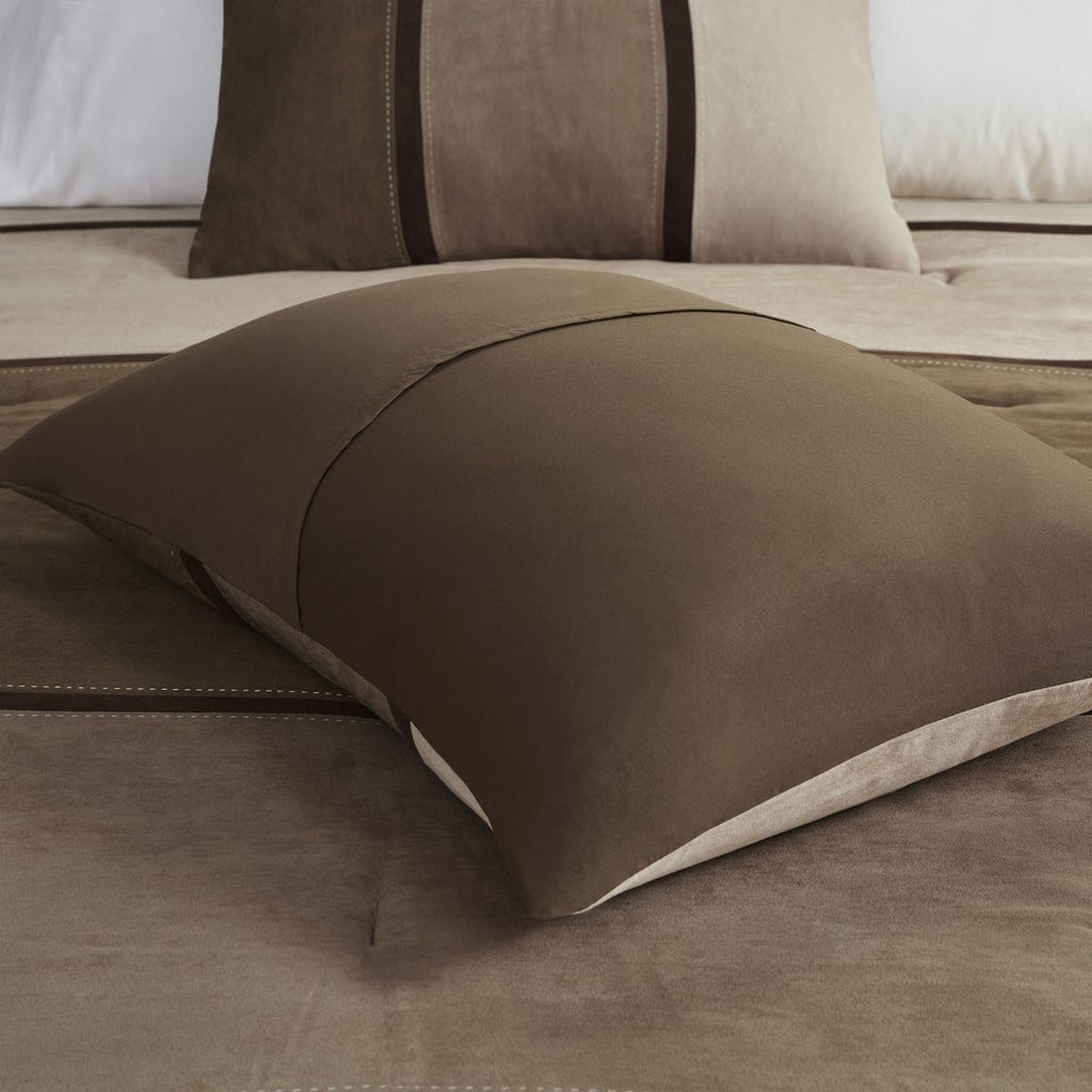 Brown Colorblock Comforter Set with Lodge Style