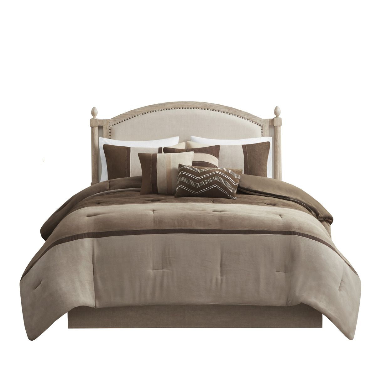 Brown Colorblock Comforter Set with Lodge Style