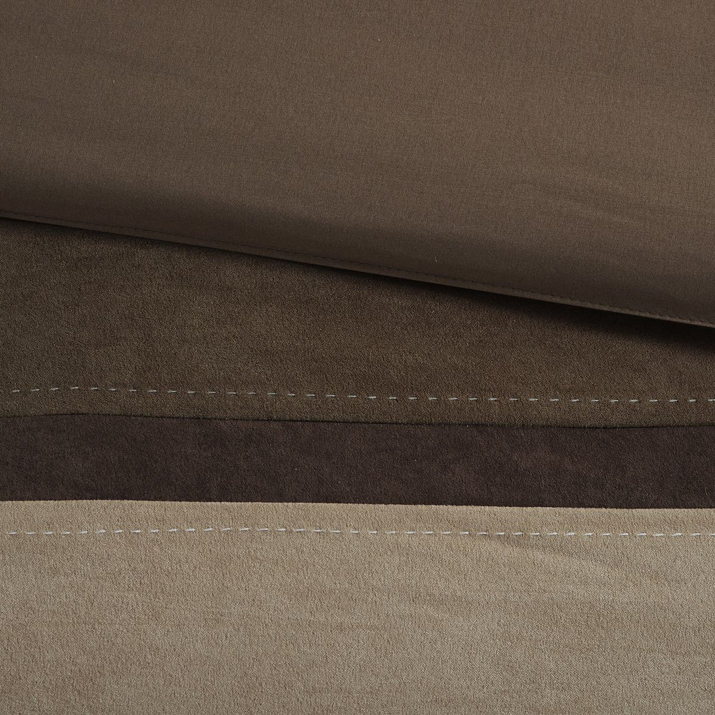 Brown Colorblock Comforter Set with Lodge Style