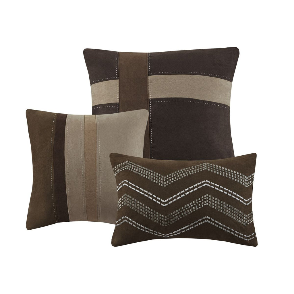 Brown Colorblock Comforter Set with Lodge Style