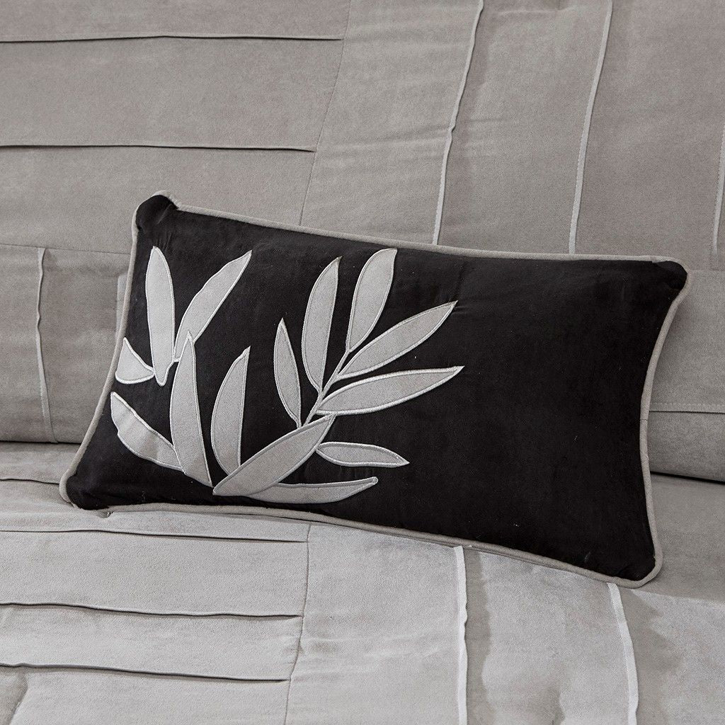 Grey and Black Pintuck Comforter Set