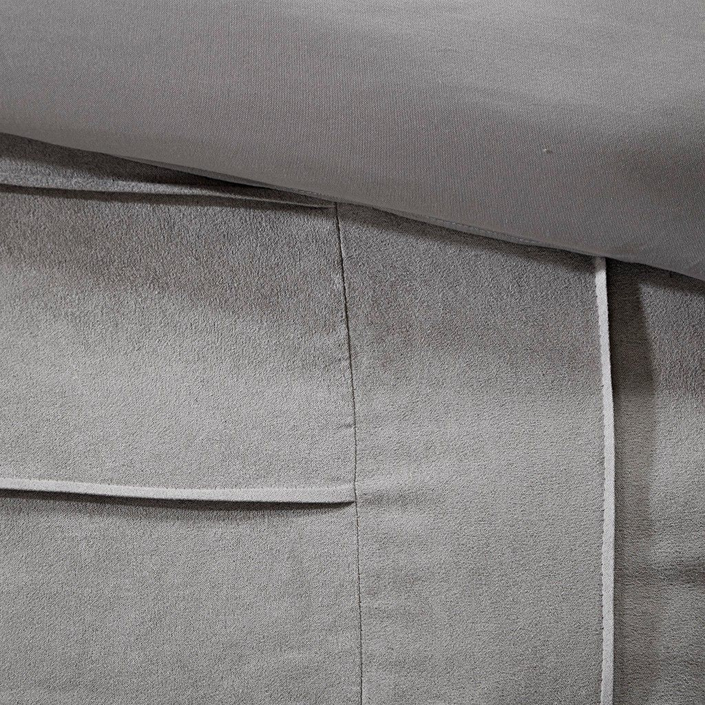 Grey and Black Pintuck Comforter Set
