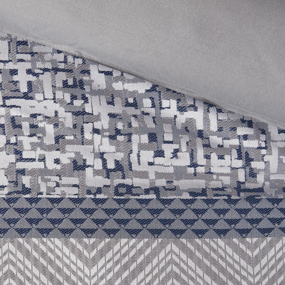 Navy and Gray Jacquard Comforter Ensemble