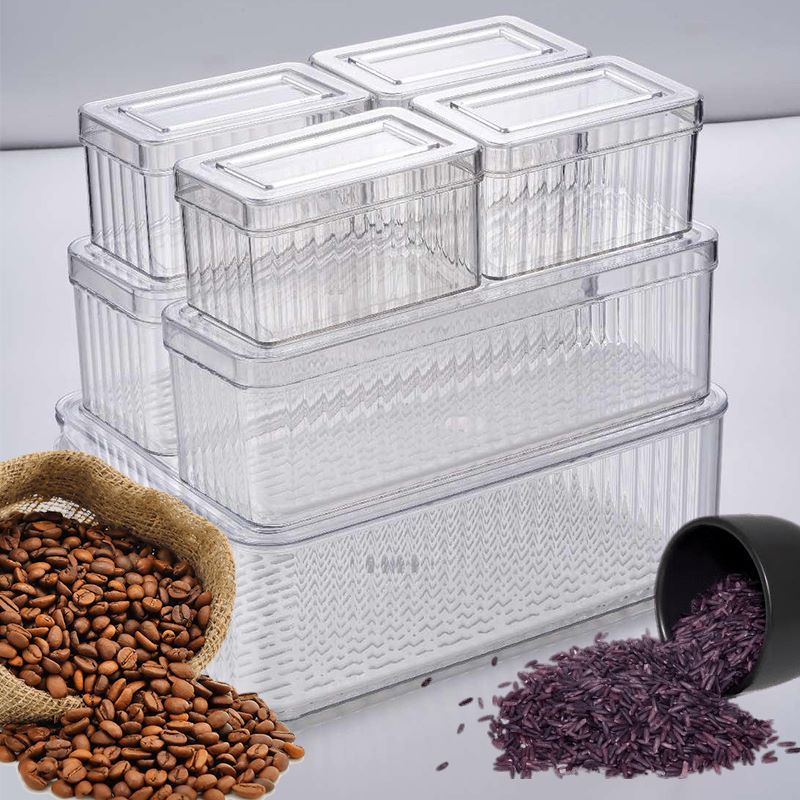 Seven-Piece Clear Refrigerator Organizer Set
