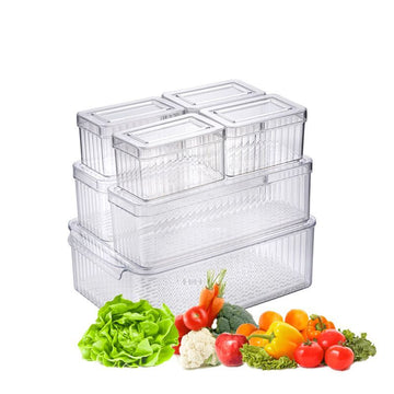 Seven-Piece Clear Refrigerator Organizer Set