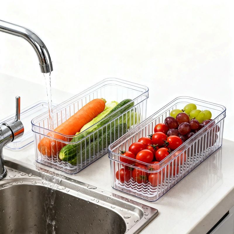 Seven-Piece Clear Refrigerator Organizer Set