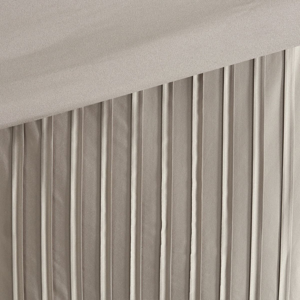 Taupe King Comforter Set with Pleated Details