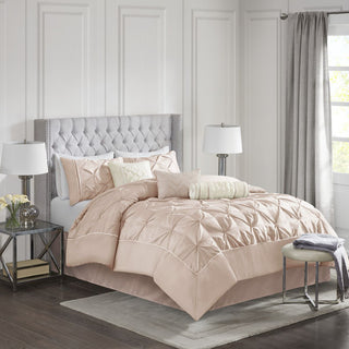 Blush Tufted Seven-Piece Comforter Set