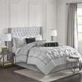 Gray Tufted Seven-Piece Comforter Set
