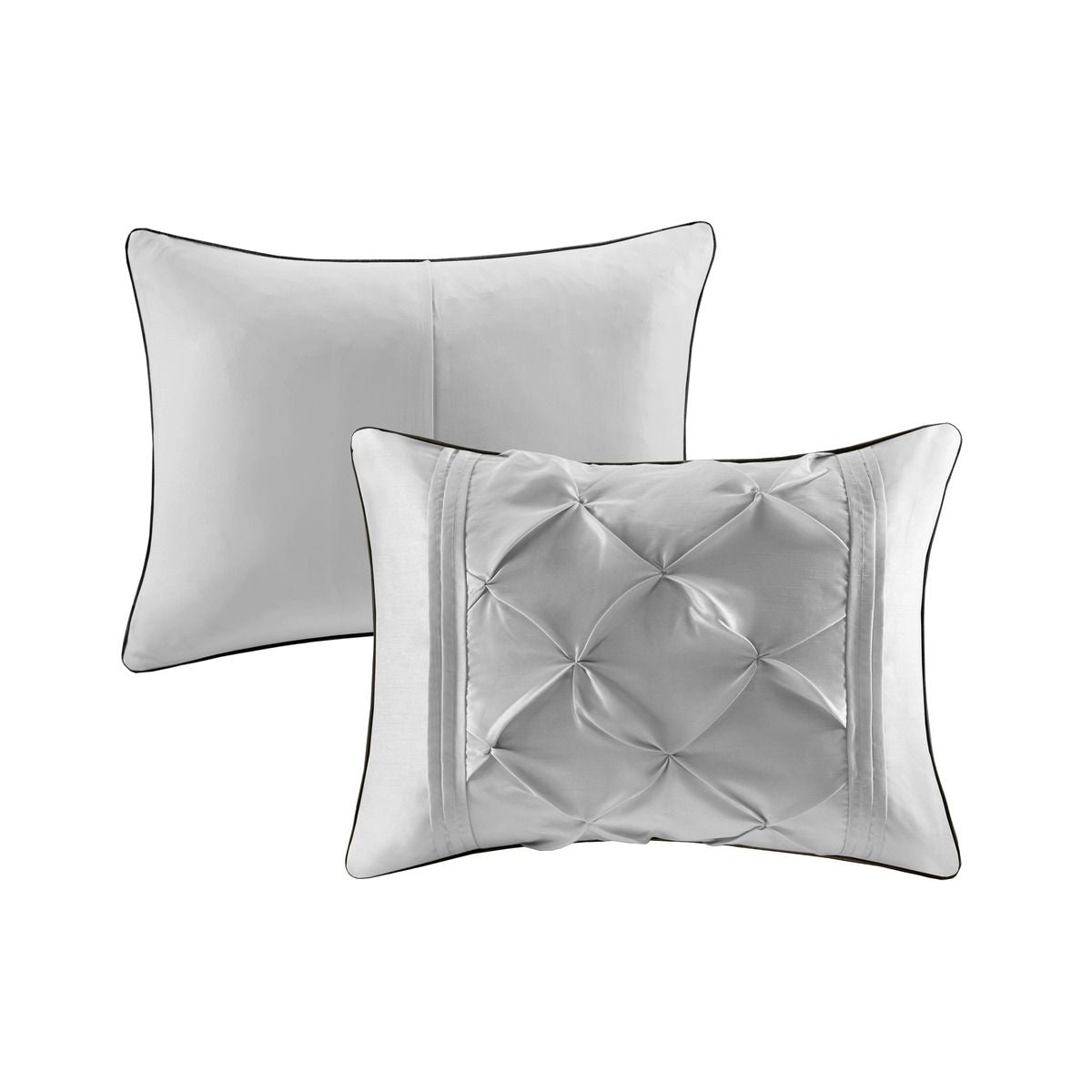 Gray Tufted Seven-Piece Comforter Set