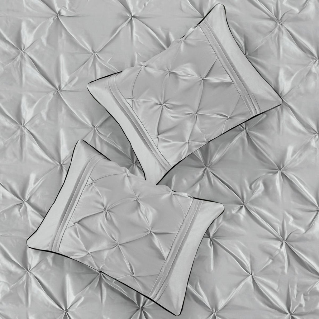 Gray Tufted Seven-Piece Comforter Set