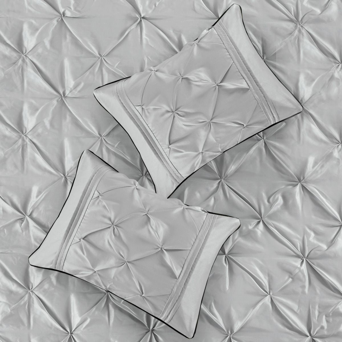Gray Tufted Seven-Piece Comforter Set