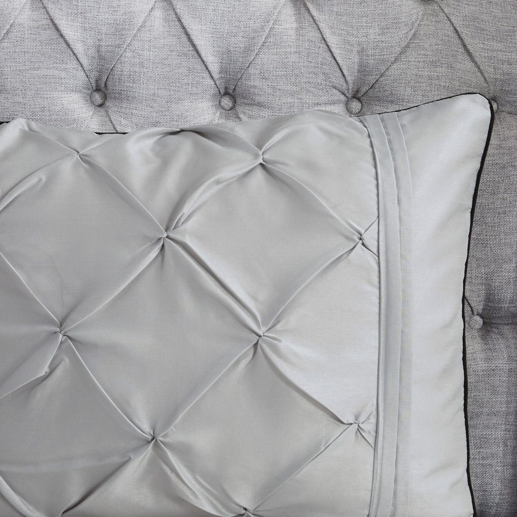 Gray Tufted Seven-Piece Comforter Set