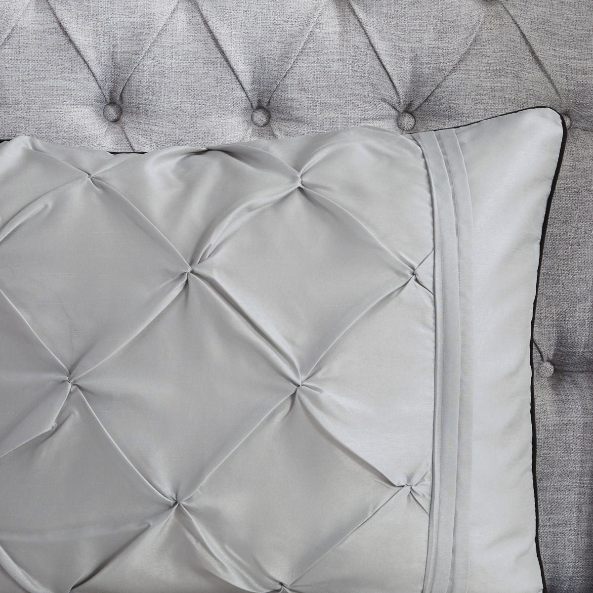 Gray Tufted Seven-Piece Comforter Set