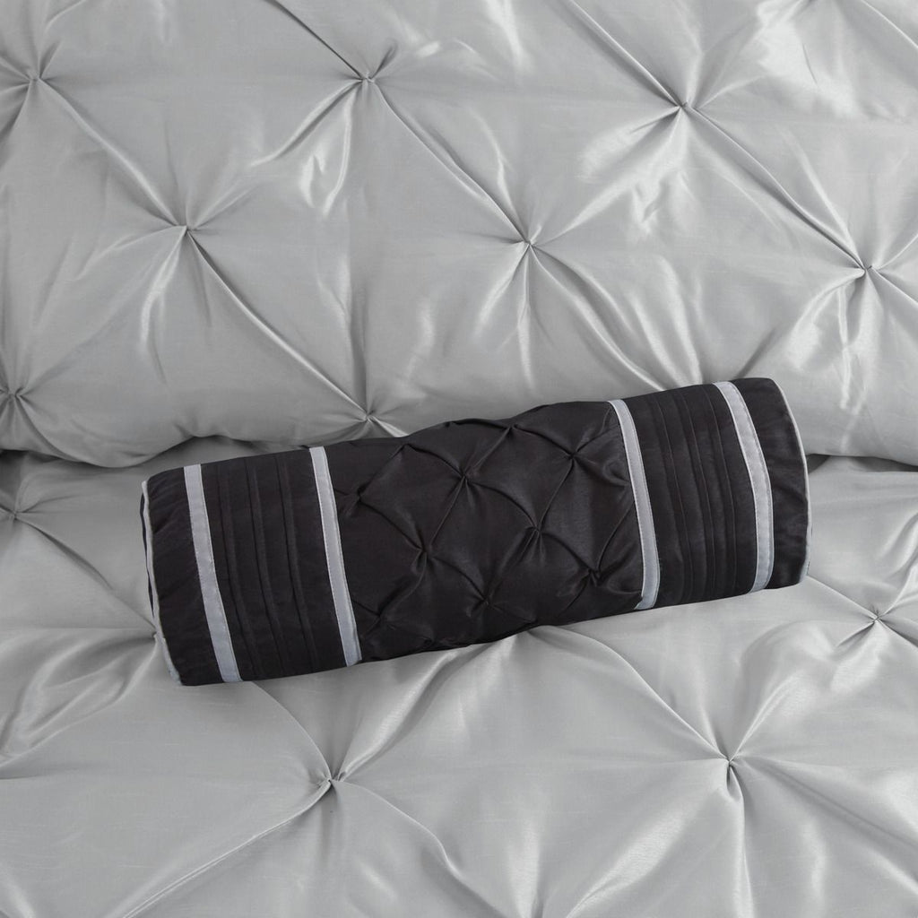 Gray Tufted Seven-Piece Queen Comforter Set