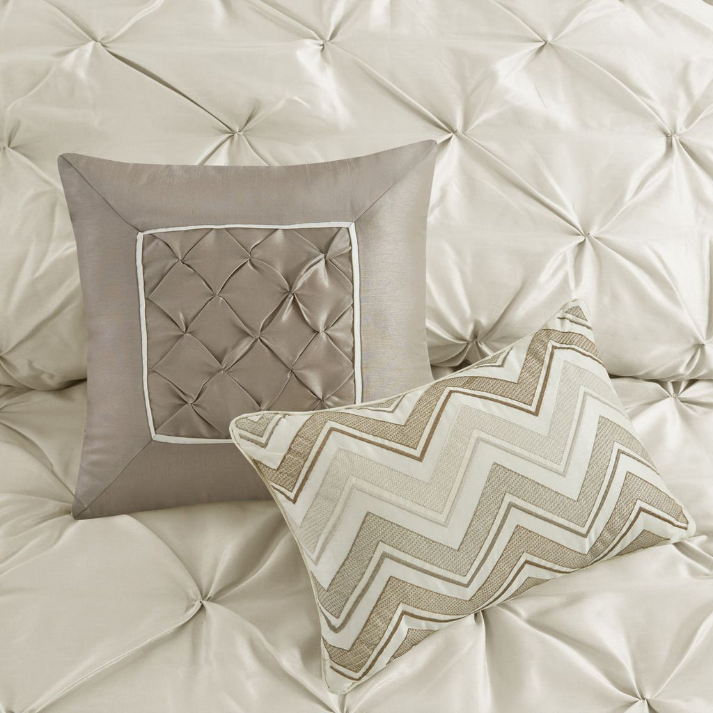 Ivory Tufted King Comforter Ensemble