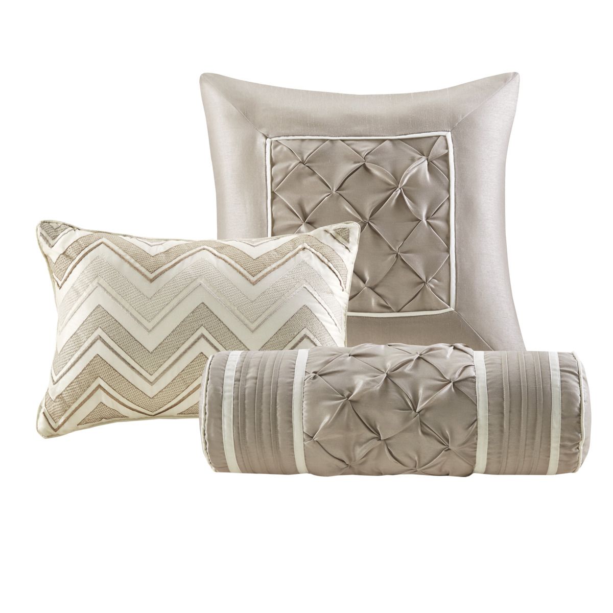 Ivory Tufted King Comforter Ensemble