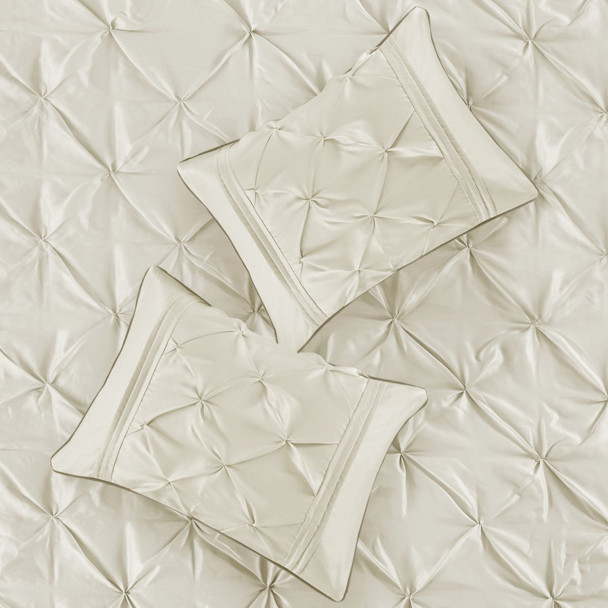 Ivory Tufted King Comforter Ensemble