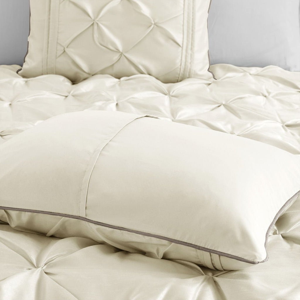 Ivory Tufted King Comforter Ensemble