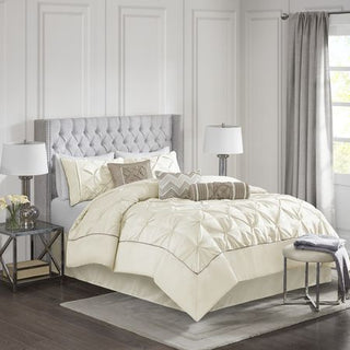 Ivory Tufted King Comforter Ensemble