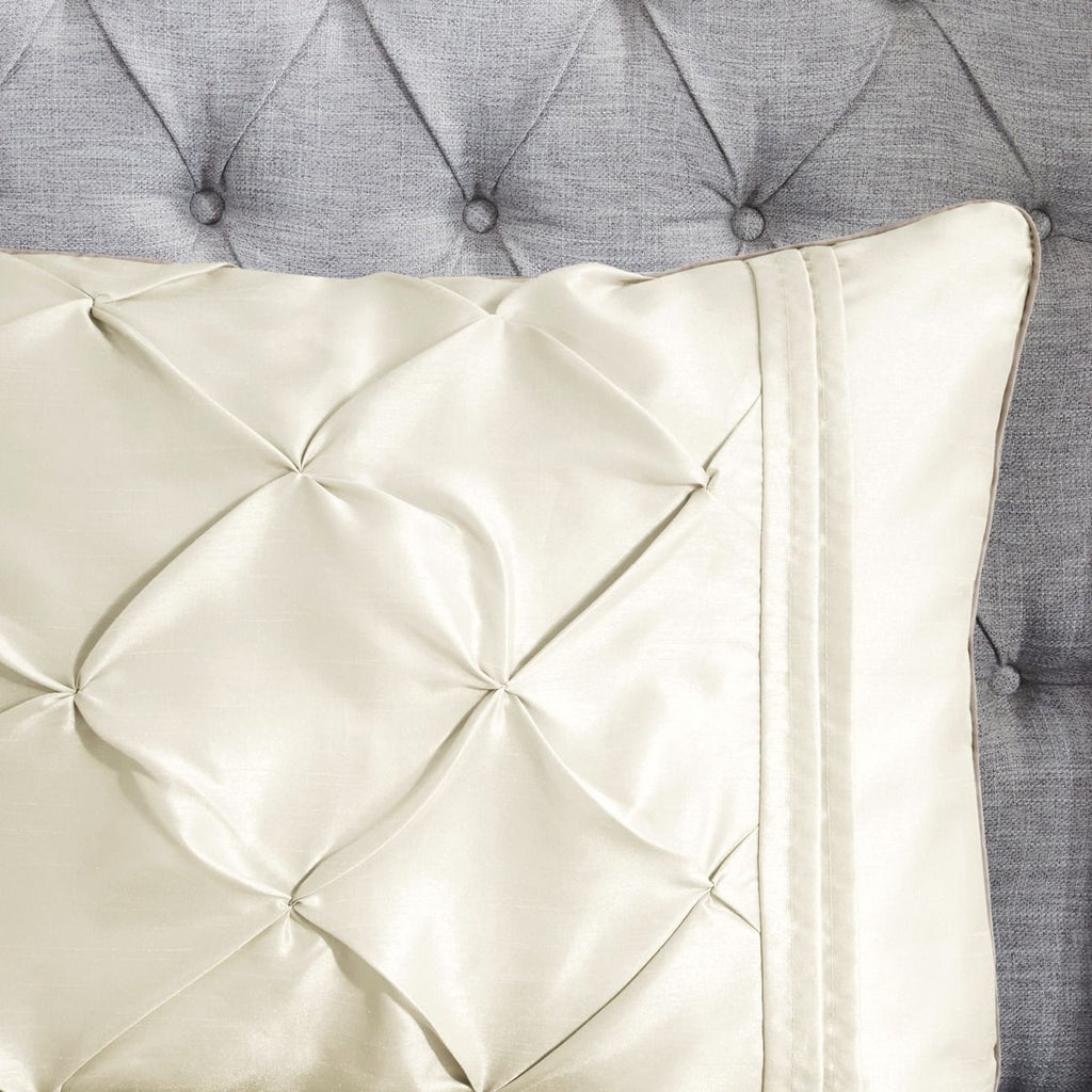 Ivory Tufted King Comforter Ensemble