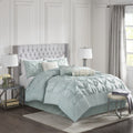7 Piece Tufted Comforter Set in Seafoam - King Size Bedding Collection