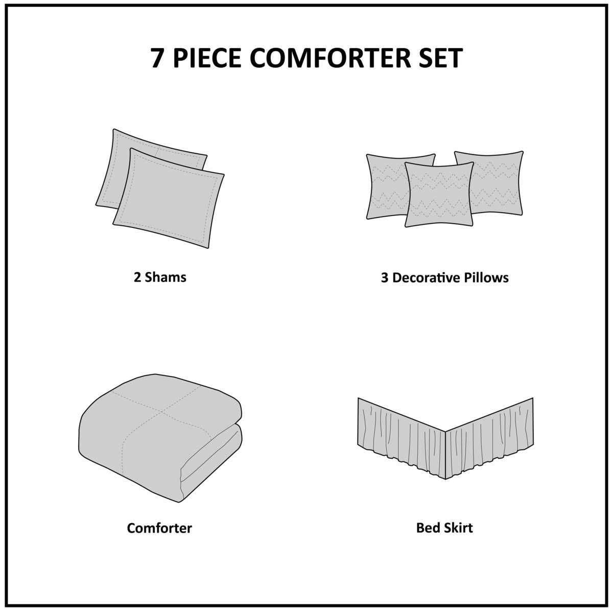 7 Piece Tufted Comforter Set in Seafoam - King Size Bedding Collection