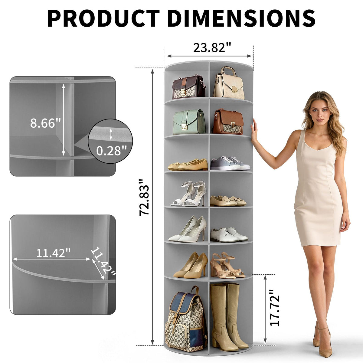 7-Tier 360° Rotating Shoe Rack – Modern Storage Solution
