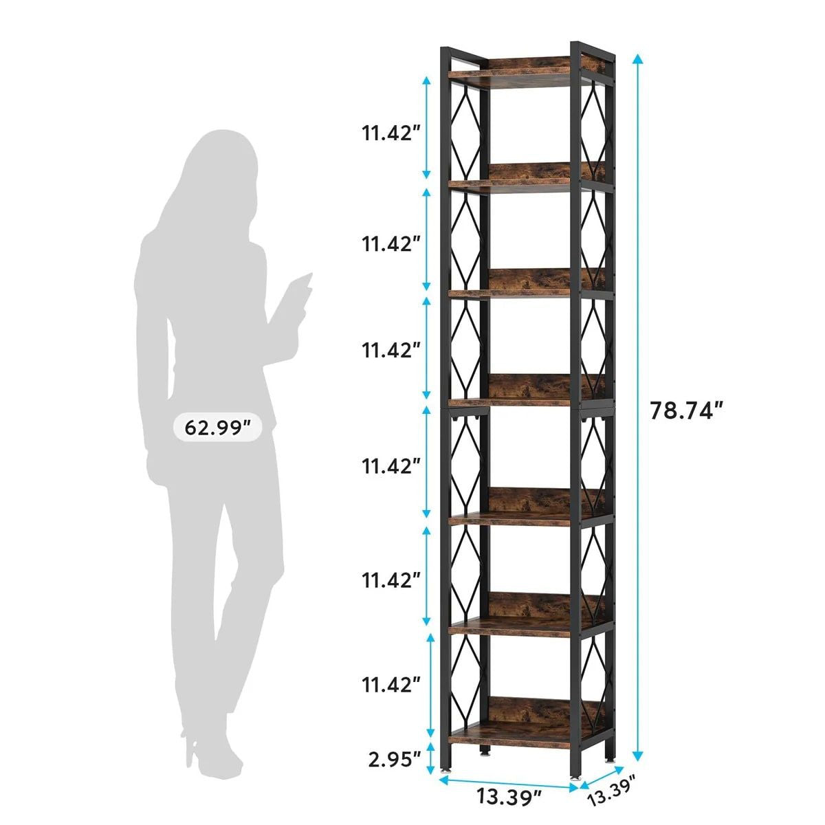 Space-Saving 7-Tier Corner Shelf with Diamond Pattern
